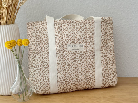Schultertasche gesteppt Musselin Leo