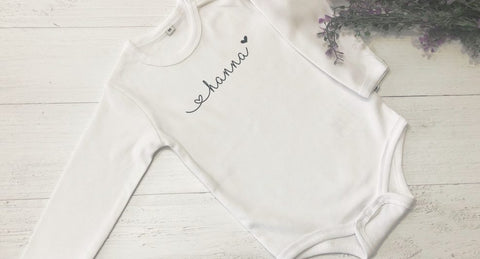 Langarmbody mit Name Gr. 68 personalisiert