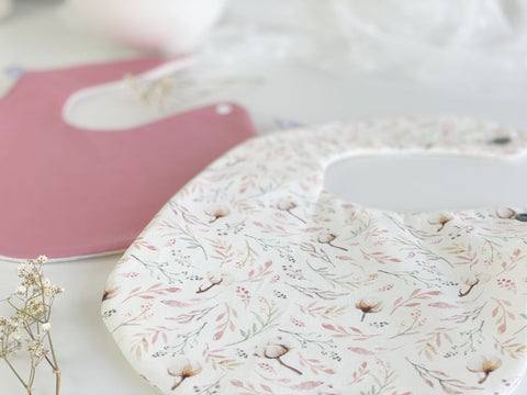 Doppelpack Babylätzchen "FLOWER COTTON" personalisiert