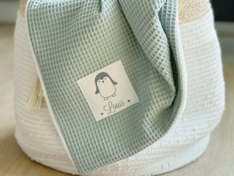 Babydecke "DUSTY MINT" personalisiert