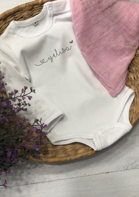 Langarmbody mit Name Gr. 68 personalisiert