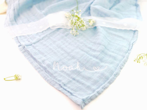 Bio Mulltuch ''ICE BLUE'' personalisiert