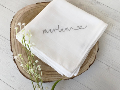 Bio Mulltuch ''WEIß'' personalisiert