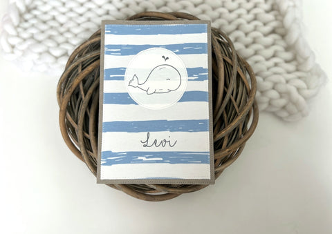 U-Heft  / Untersuchungsheft Hülle "STRIPES " personalisiert veganes Leder